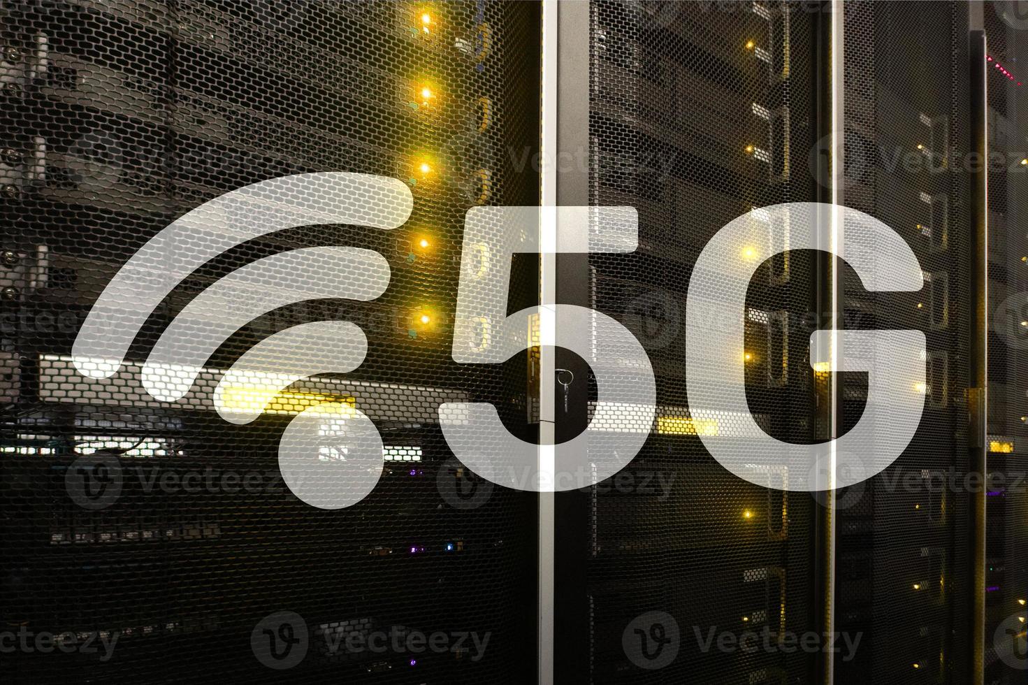 5G Fast Wireless internet connection Communication Mobile Technology concept. photo