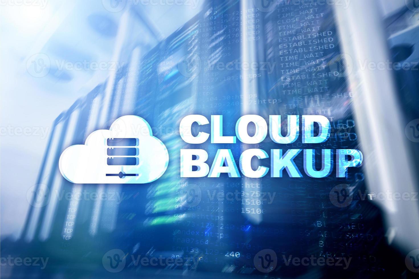 Cloud backup. Server data loss prevention. Cyber security. photo