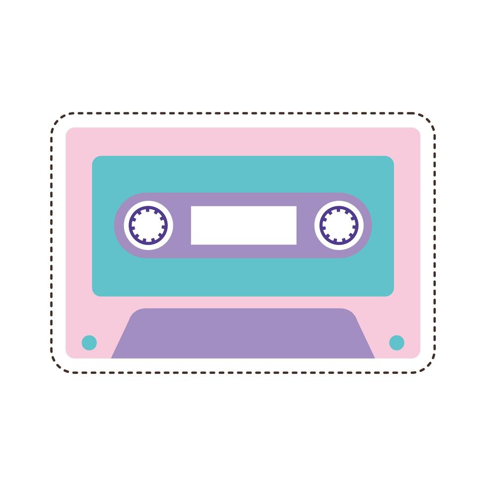 80s patch of a cassette vector
