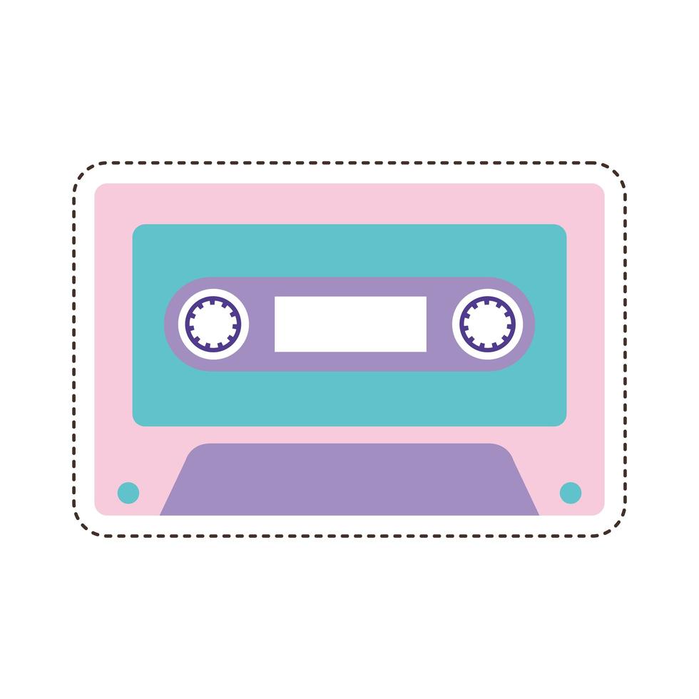 80s patch of a cassette vector