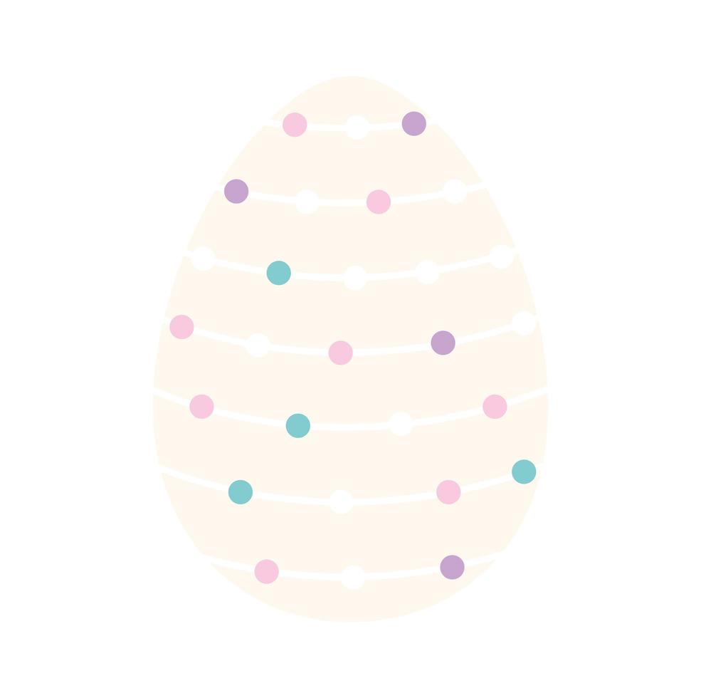 white easter egg with dots vector