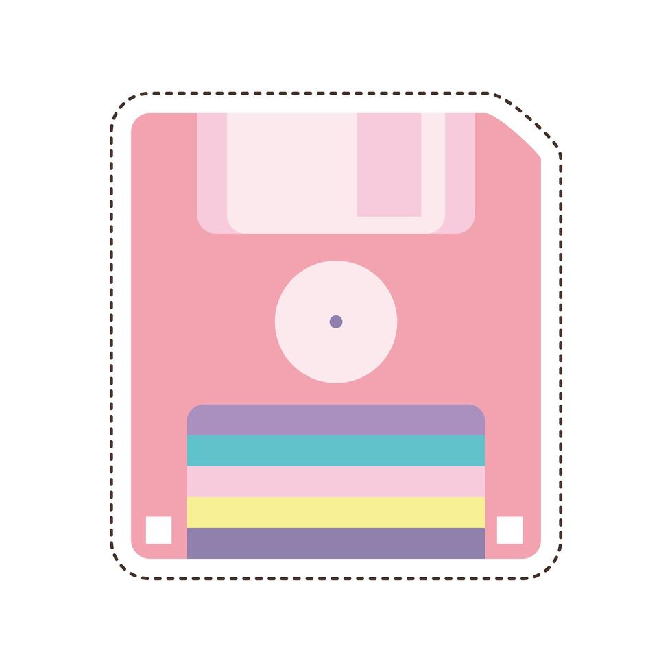 80s patch of a floppy disk vector