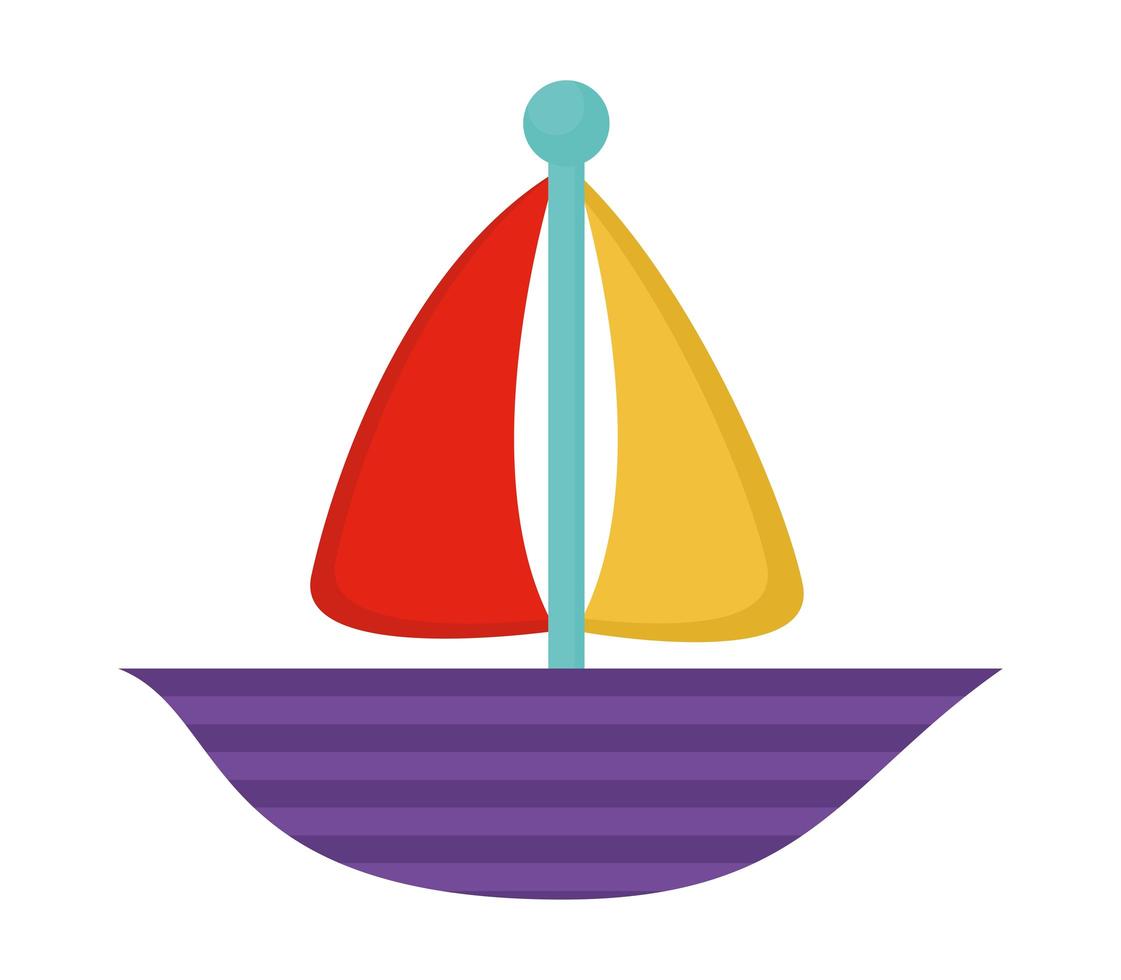 purple boat isolated vector