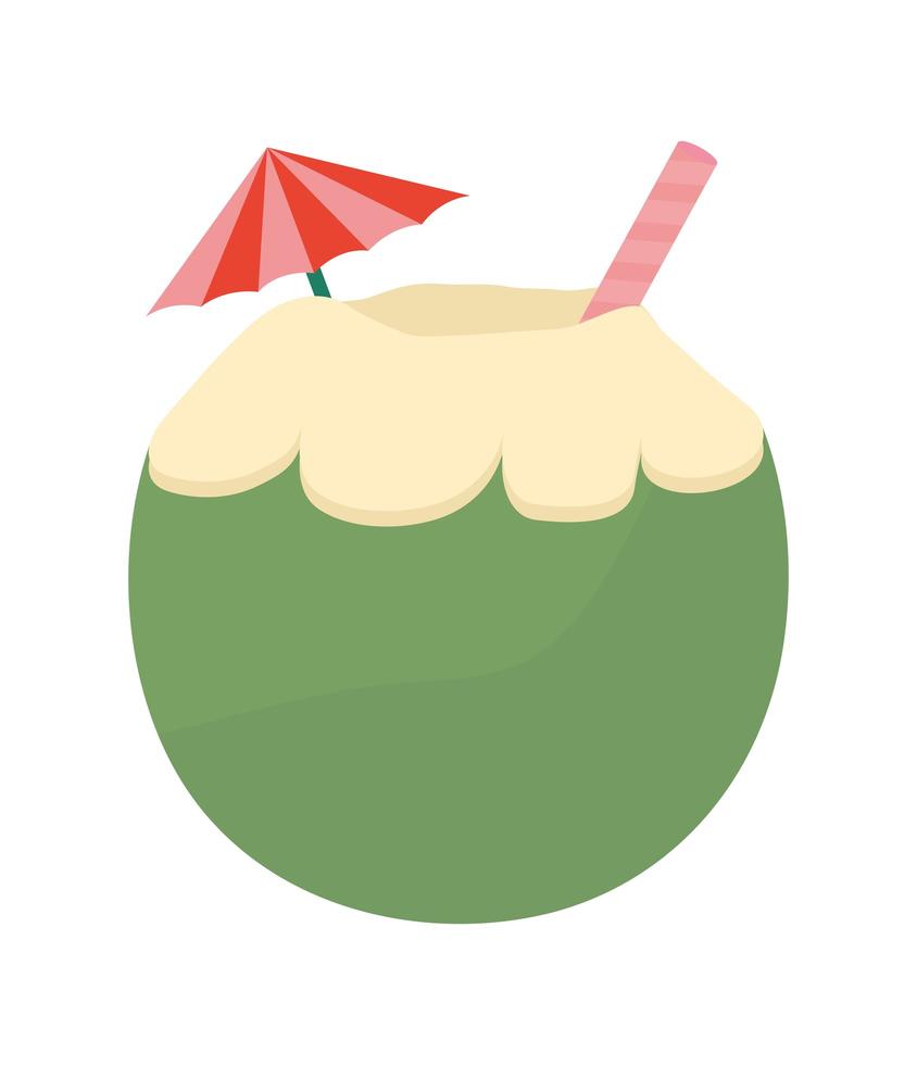 delicious coconut cocktail vector