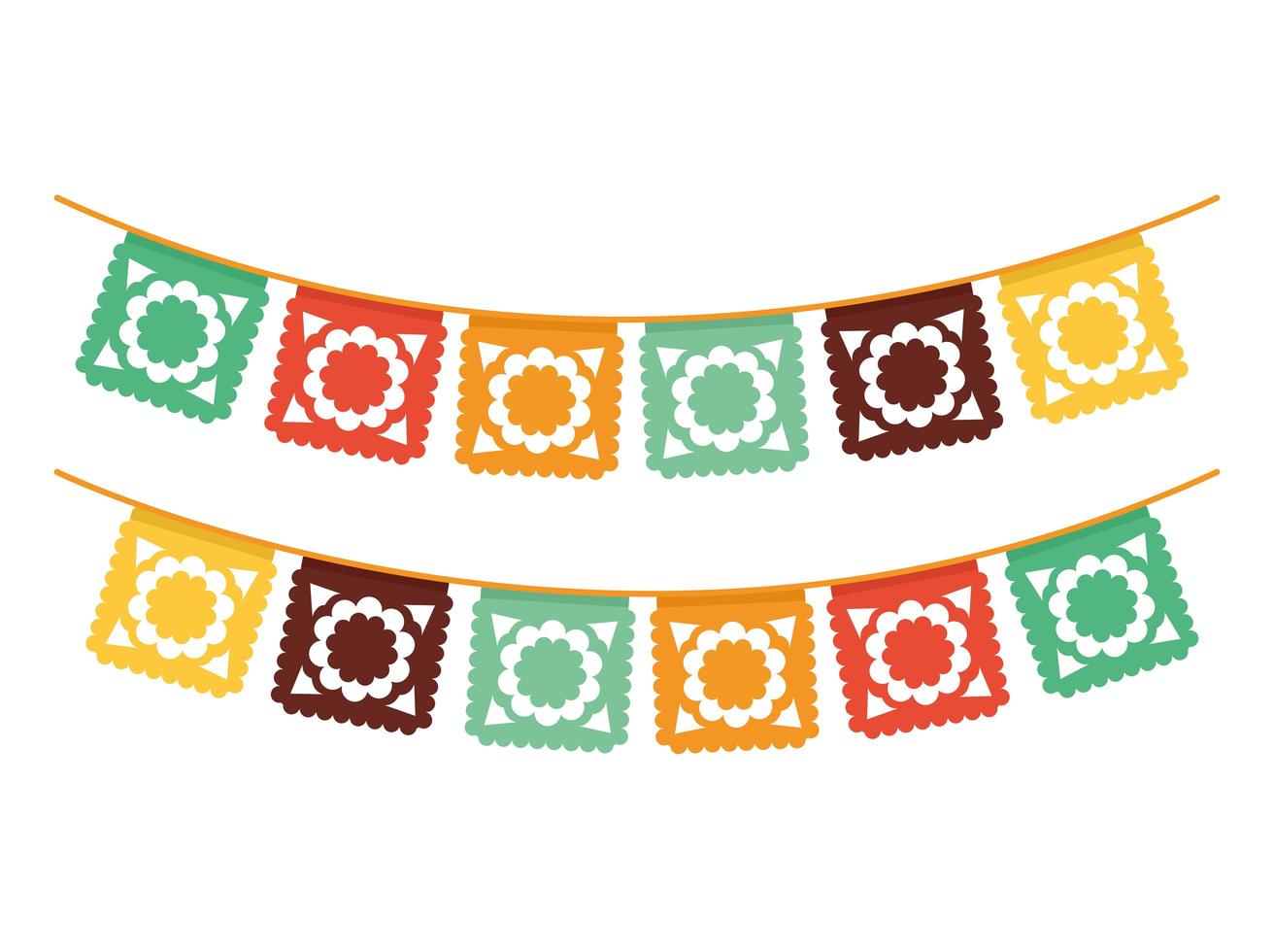 festive colored garlands vector