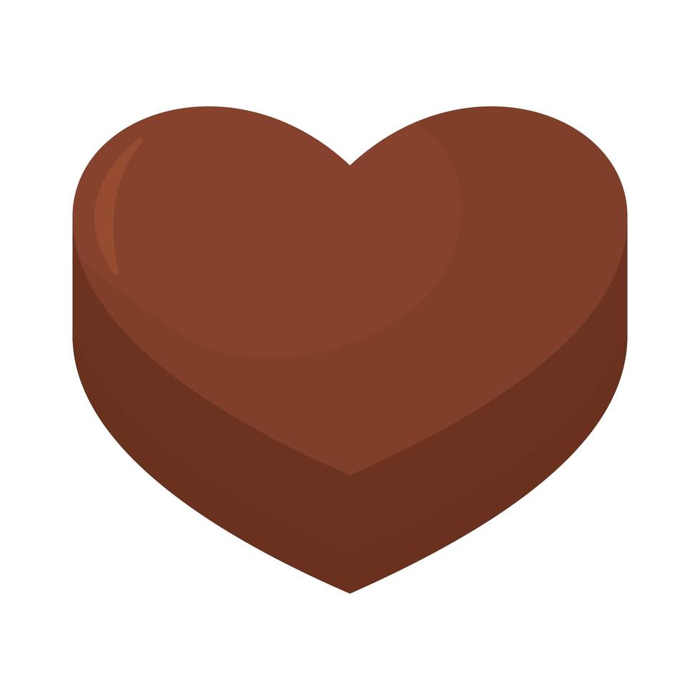 icono de corazon chocolate vector