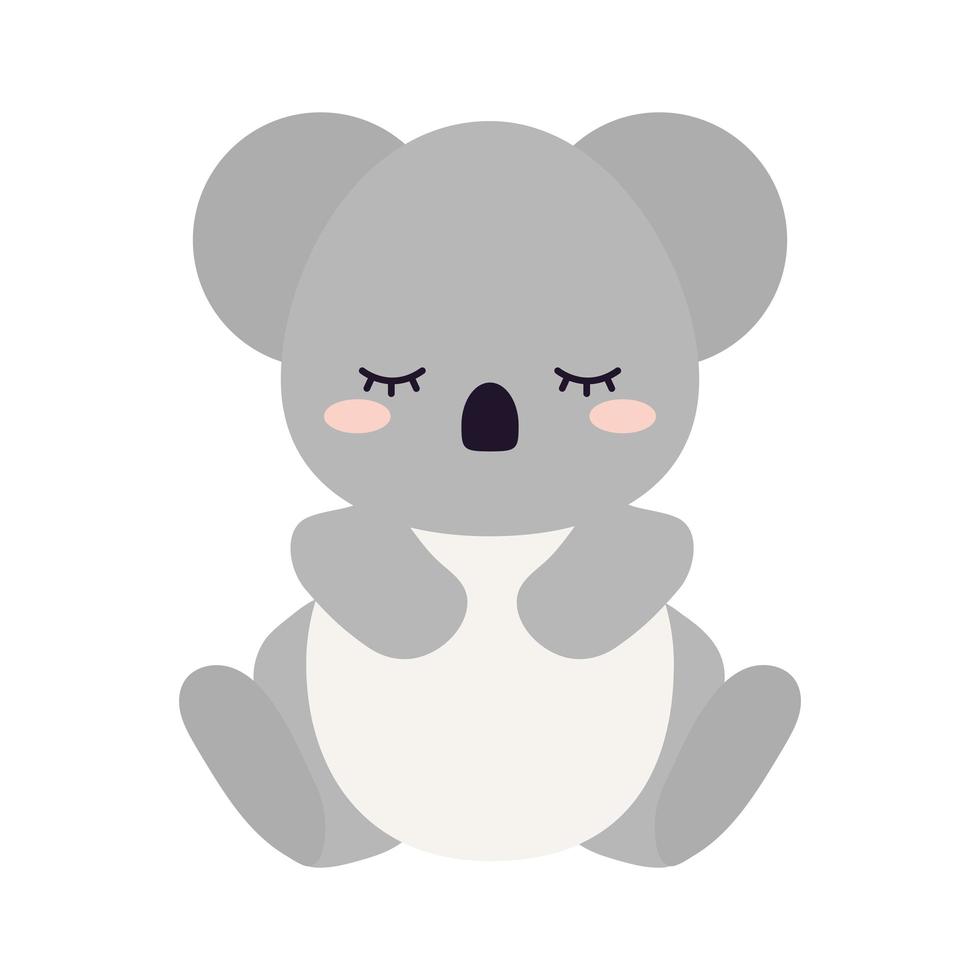 lindo koala sobre un fondo blanco vector