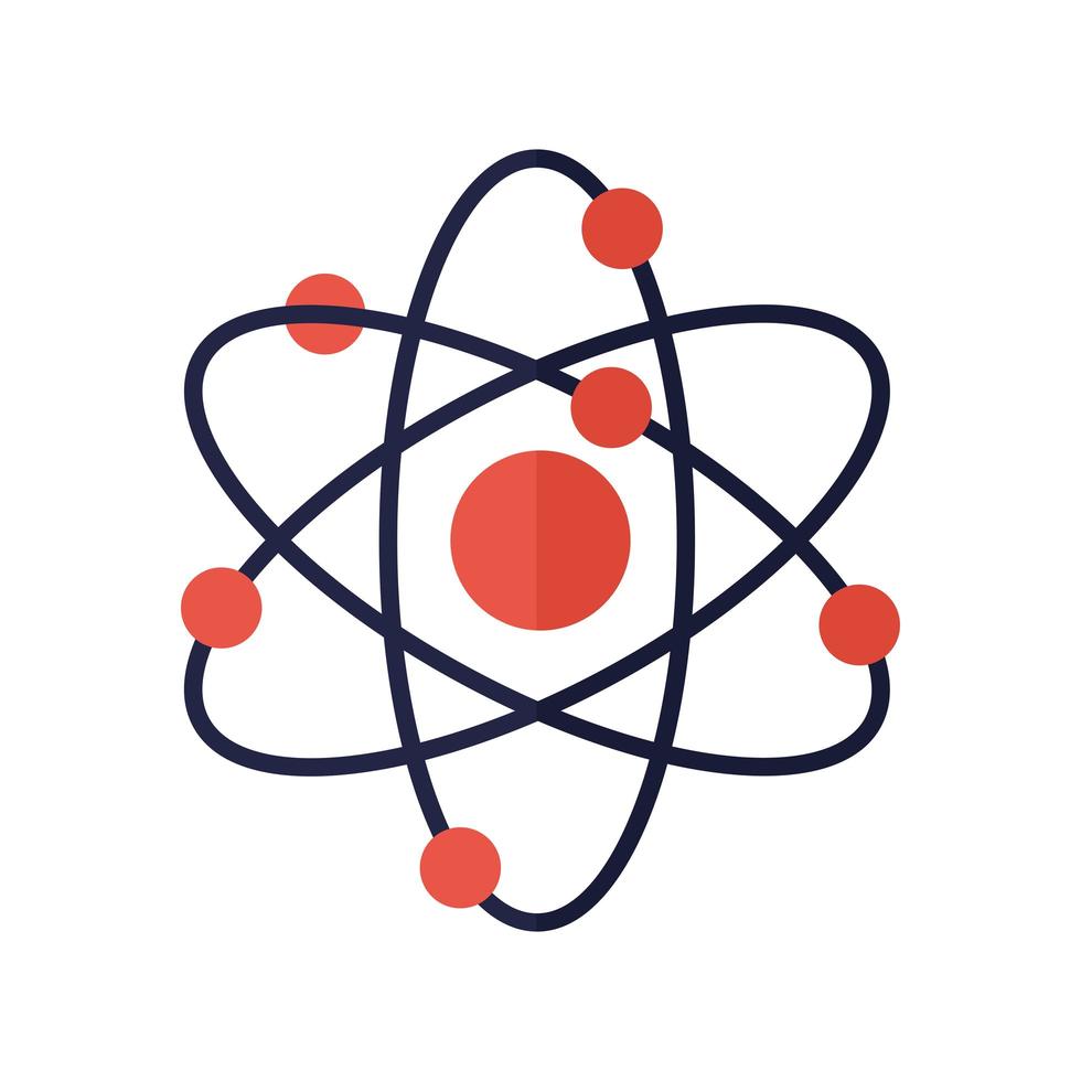 átomo sobre un fondo blanco vector