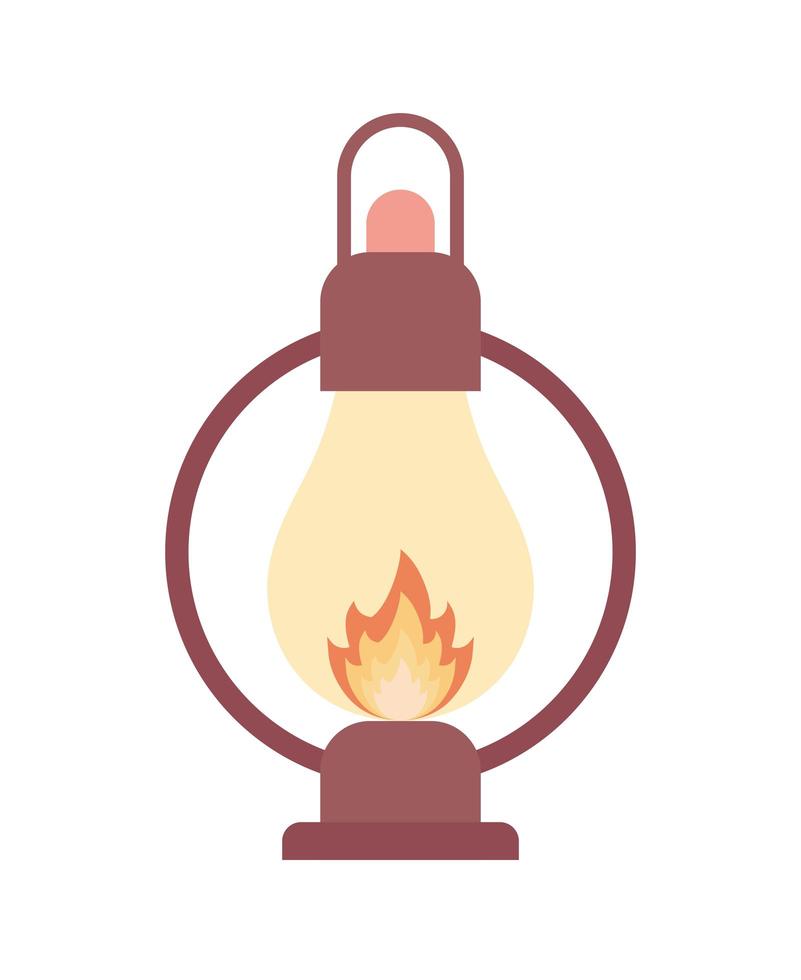 camping kerosene lamp vector