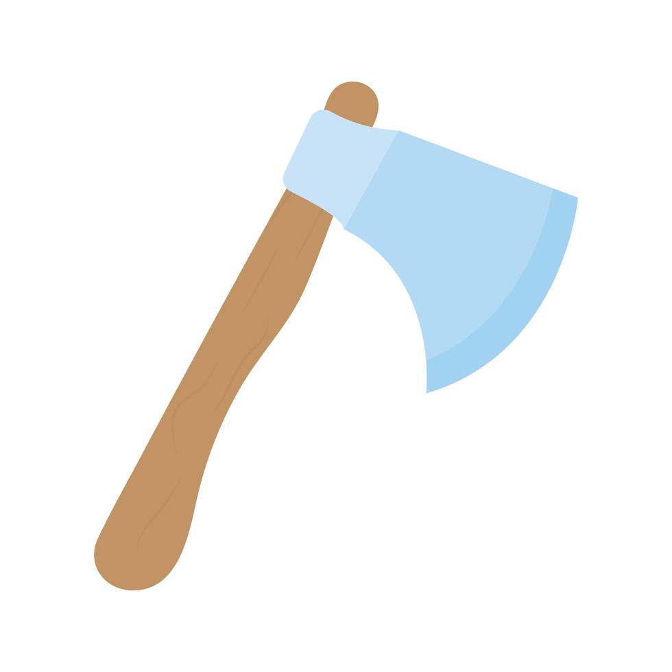 camping wooden axe vector