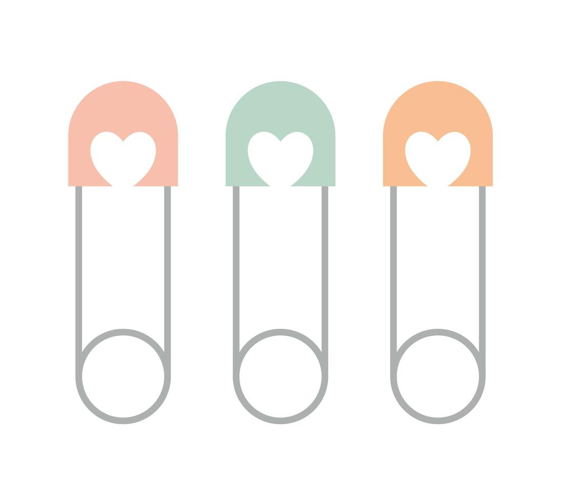 diaper pin icons vector