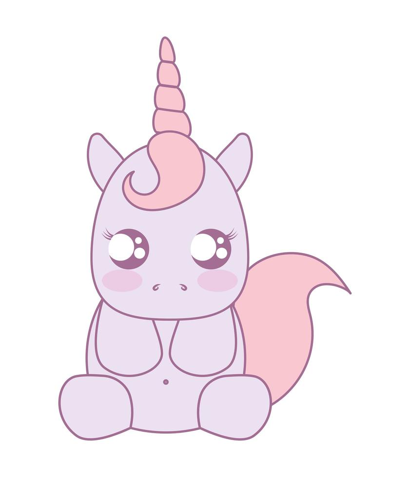 lovely unicorn sitting vector