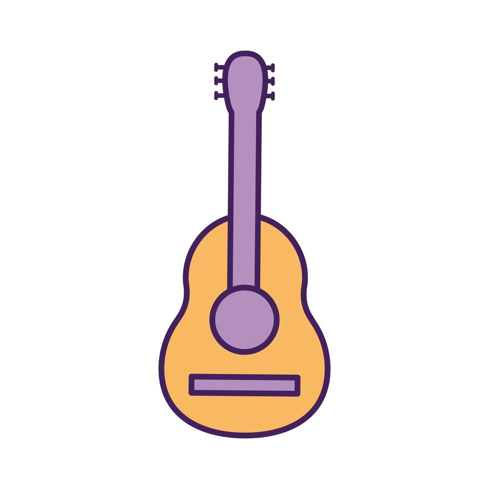 guitarra sobre un fondo blanco vector