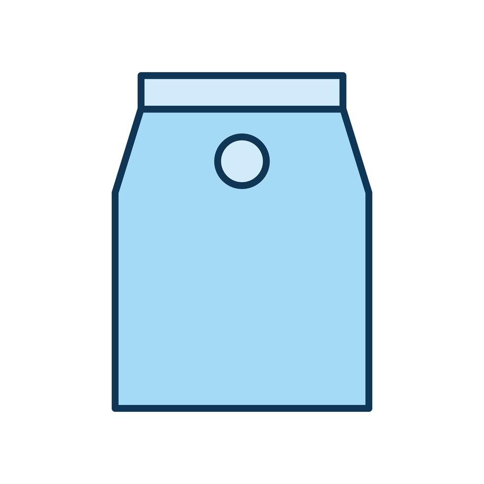 light blue packing bag over a white background vector