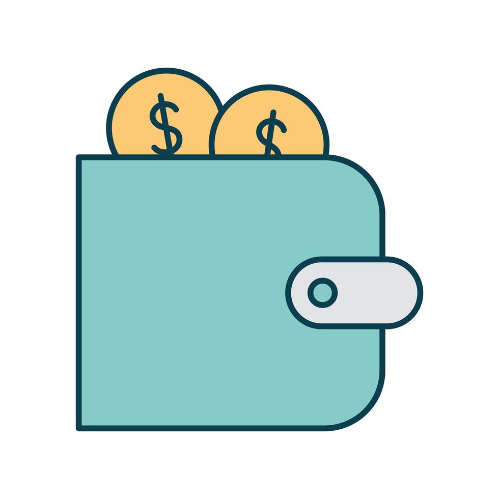 wallet with dollars on a white background vector