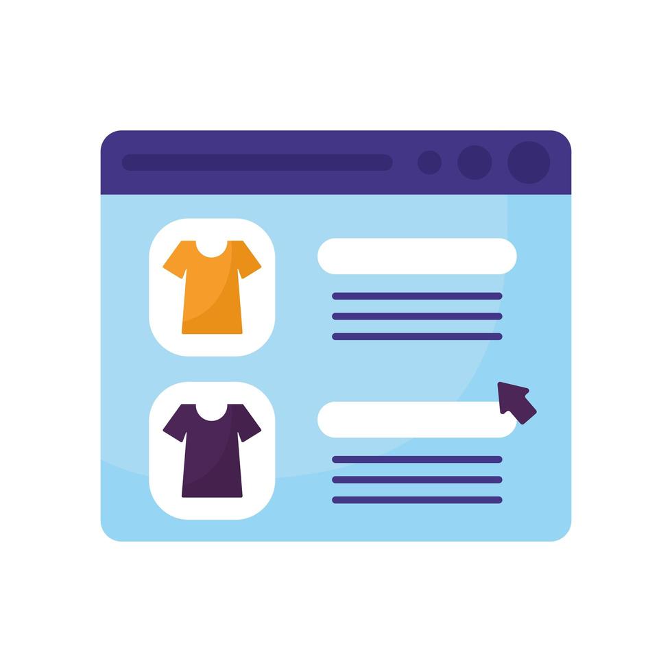 online store on a web page vector