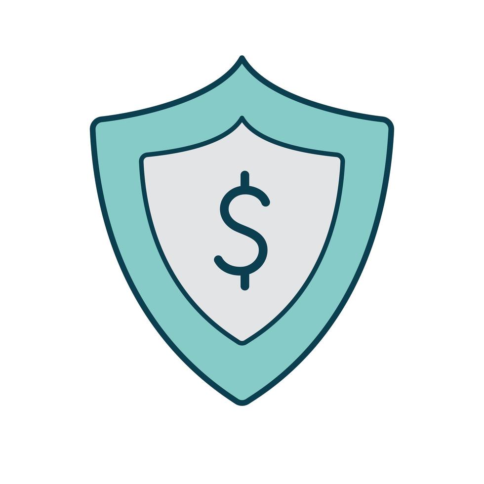 shield with one dollar symbol in it vector