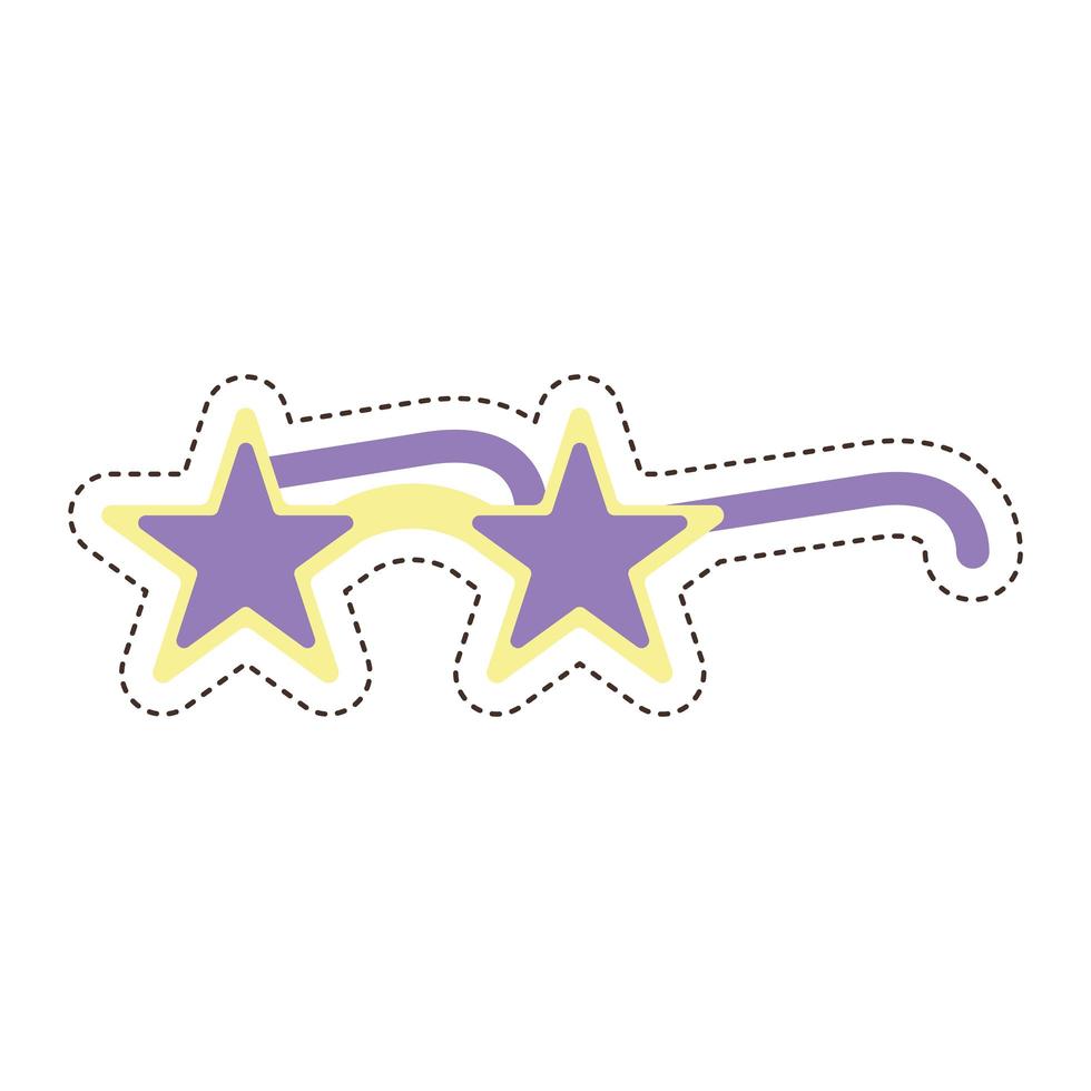 80s patch of a star sunglasses vector