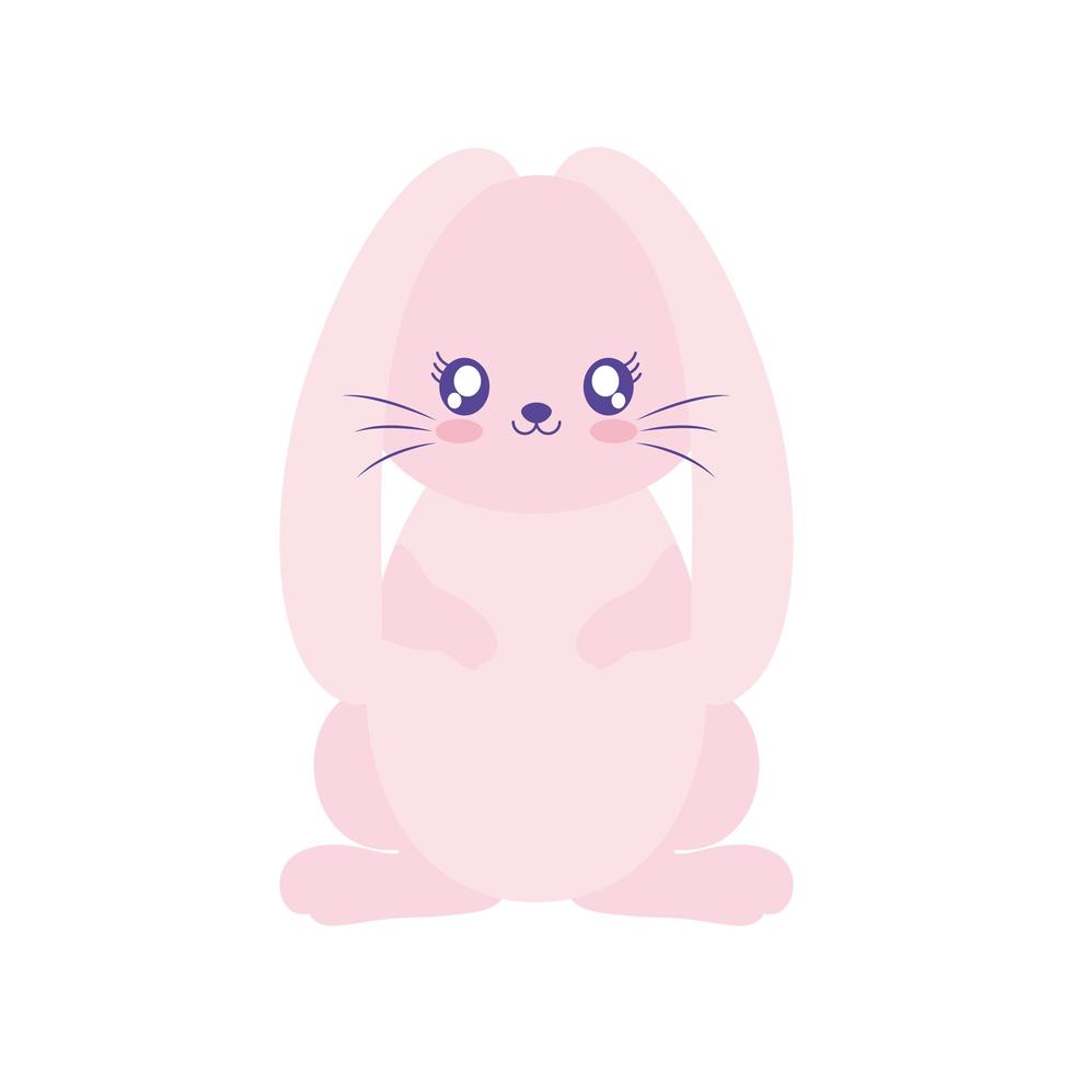 pink rabbit on a white background vector