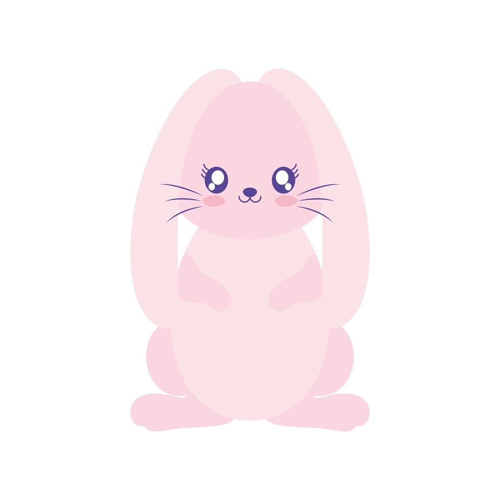 pink rabbit on a white background vector