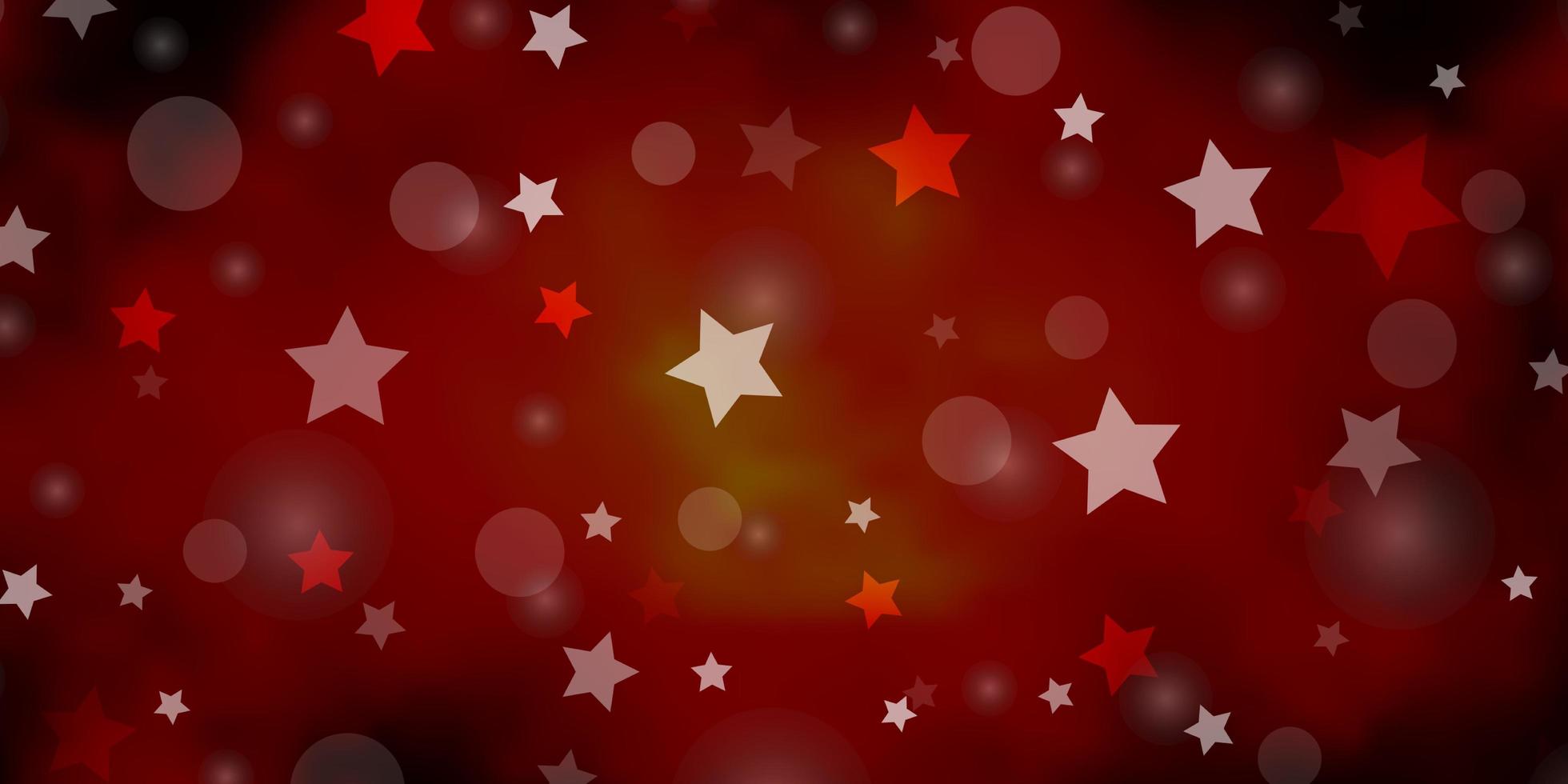 textura de vector rojo oscuro con círculos, estrellas. Ilustración abstracta de brillo con gotas de colores, estrellas. diseño para papel pintado, fabricantes de telas.