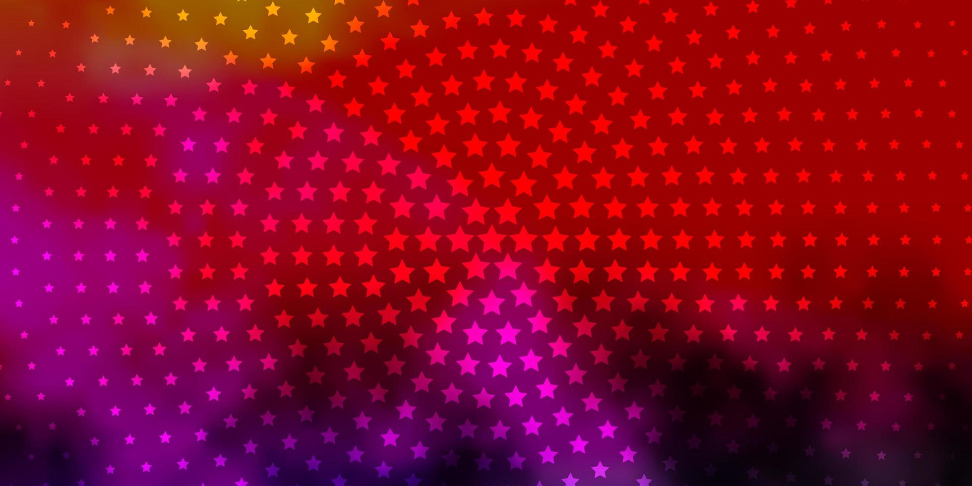 Fondo de vector de color rosa claro, amarillo con estrellas de colores. ilustración decorativa con estrellas en plantilla abstracta. patrón para envolver regalos.