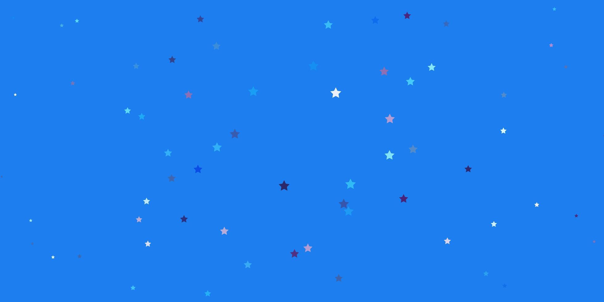 Dark Pink, Blue vector background with small and big stars. Decorative illustration with stars on abstract template. Theme for cell phones.