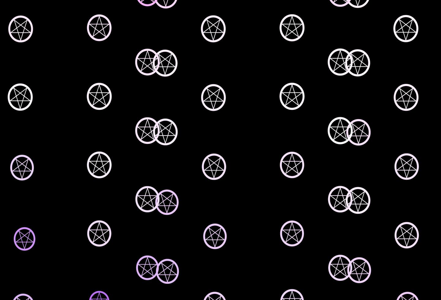 Dark Purple, Pink vector background with occult symbols.