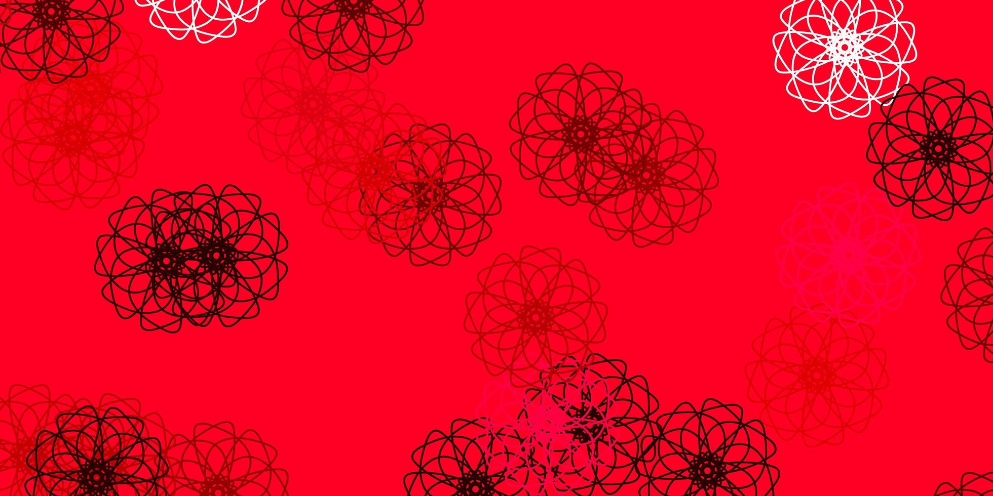 Light Pink vector doodle background with flowers.