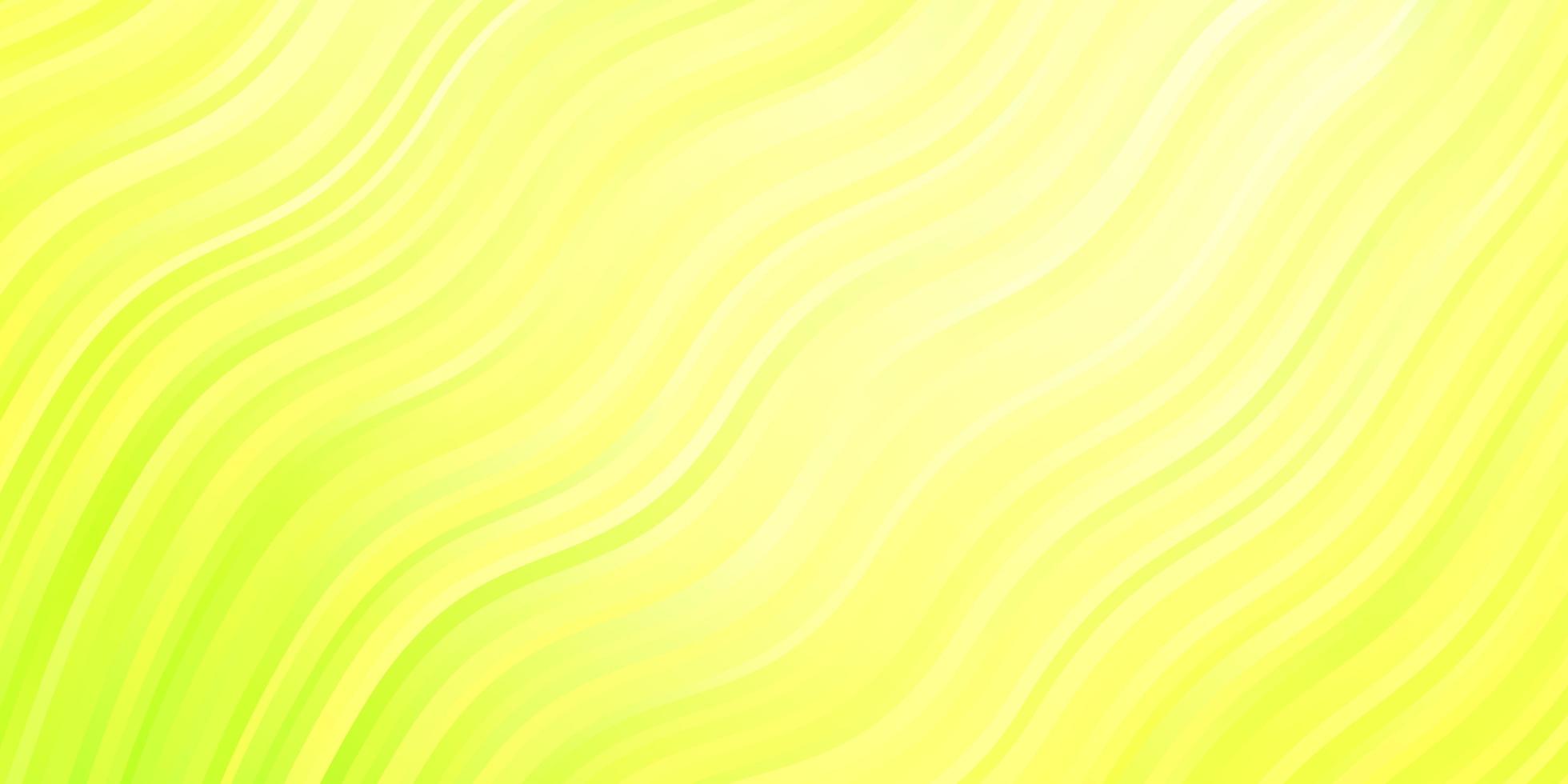 Light Green, Yellow vector pattern with lines. Bright illustration with gradient circular arcs. Pattern for websites, landing pages.