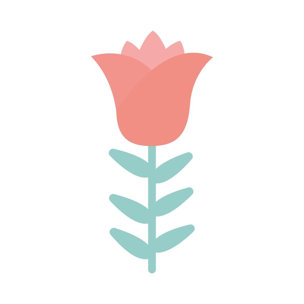 rose with green stem on a white background vector