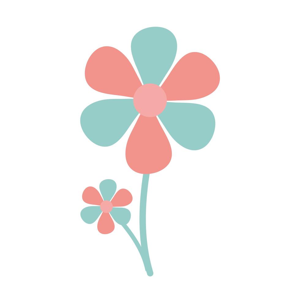 flower with a green and pink colors vector