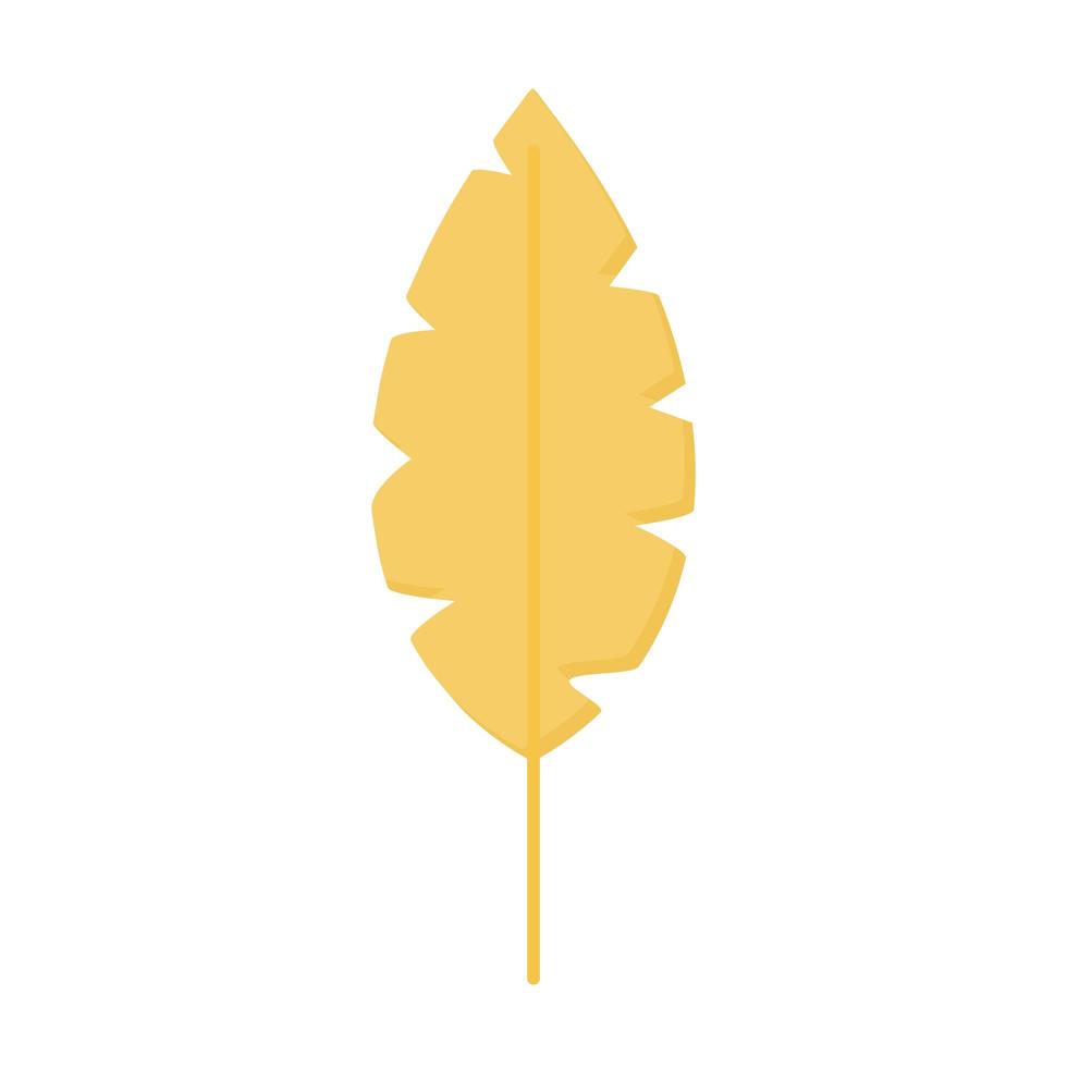 yellow leaf on a white background vector