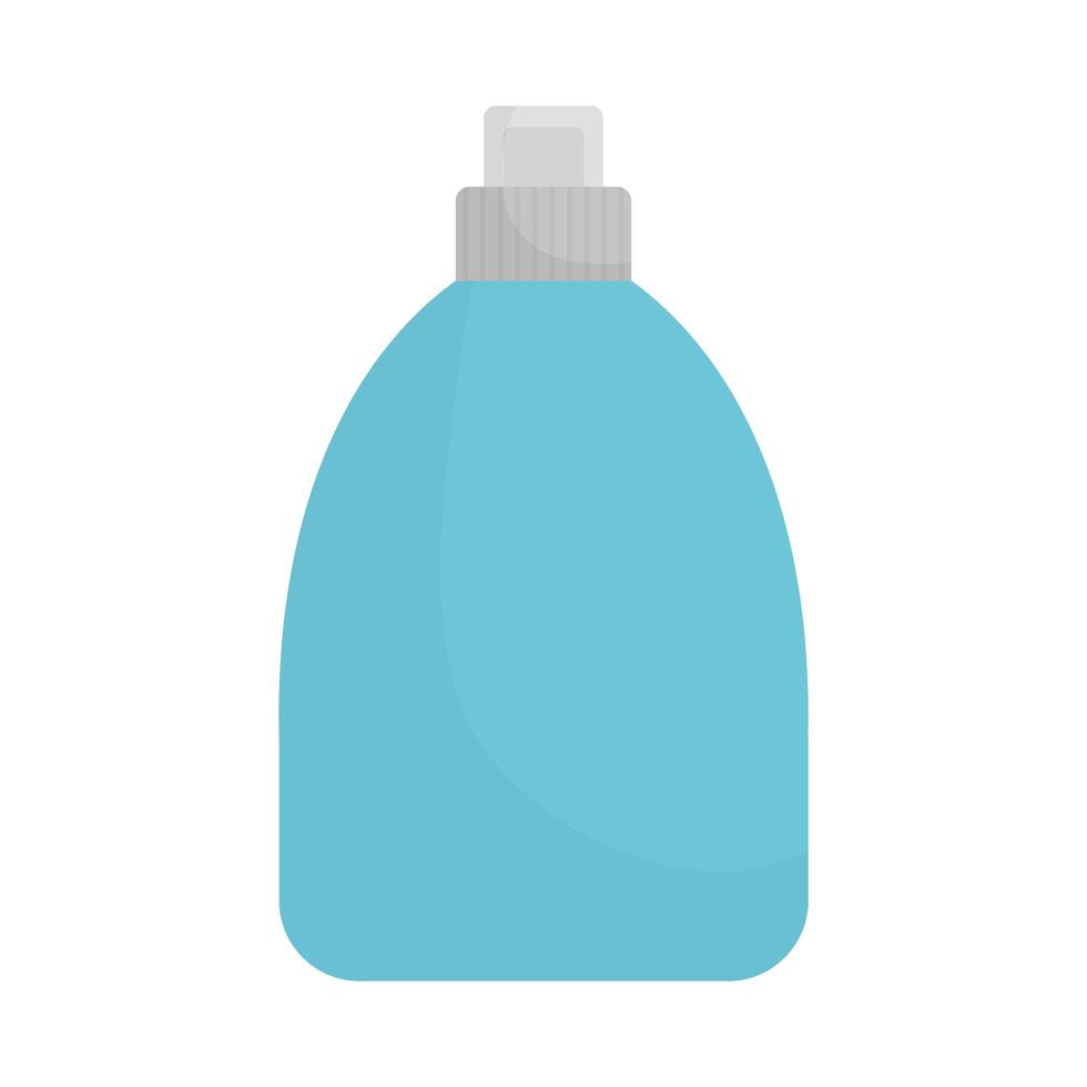 Botella antibacteriana azul sobre un fondo blanco. vector