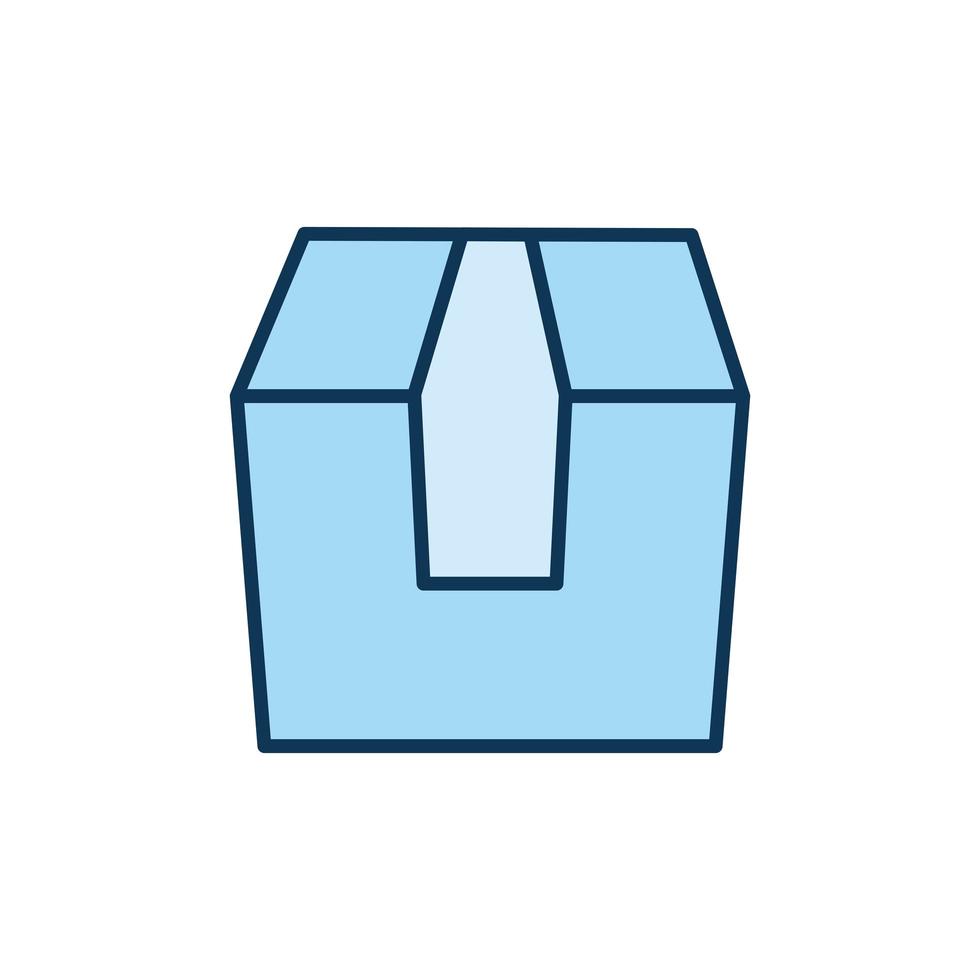 closed blue packaging box in a white background vector