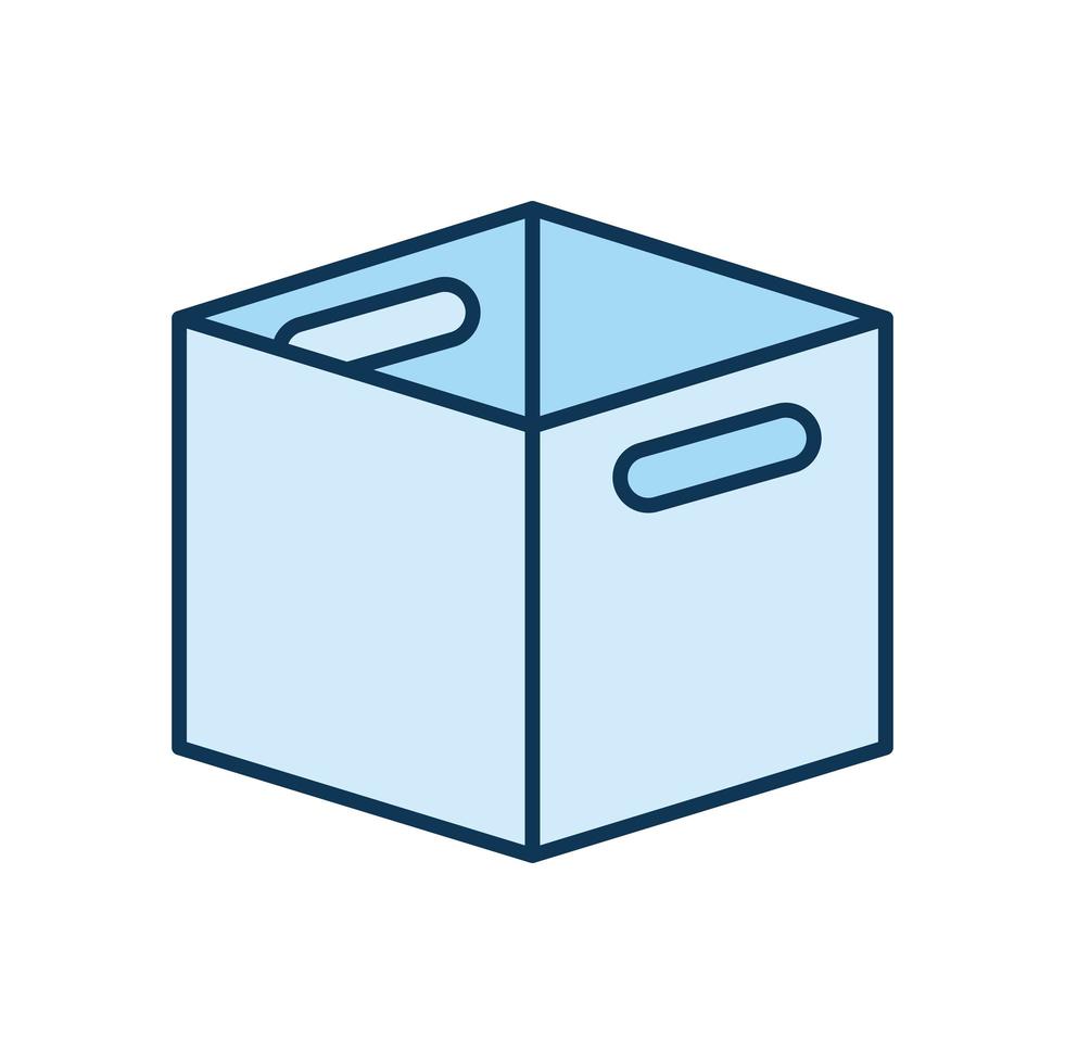open blue packing box in a white background 2751302 Vector Art at Vecteezy