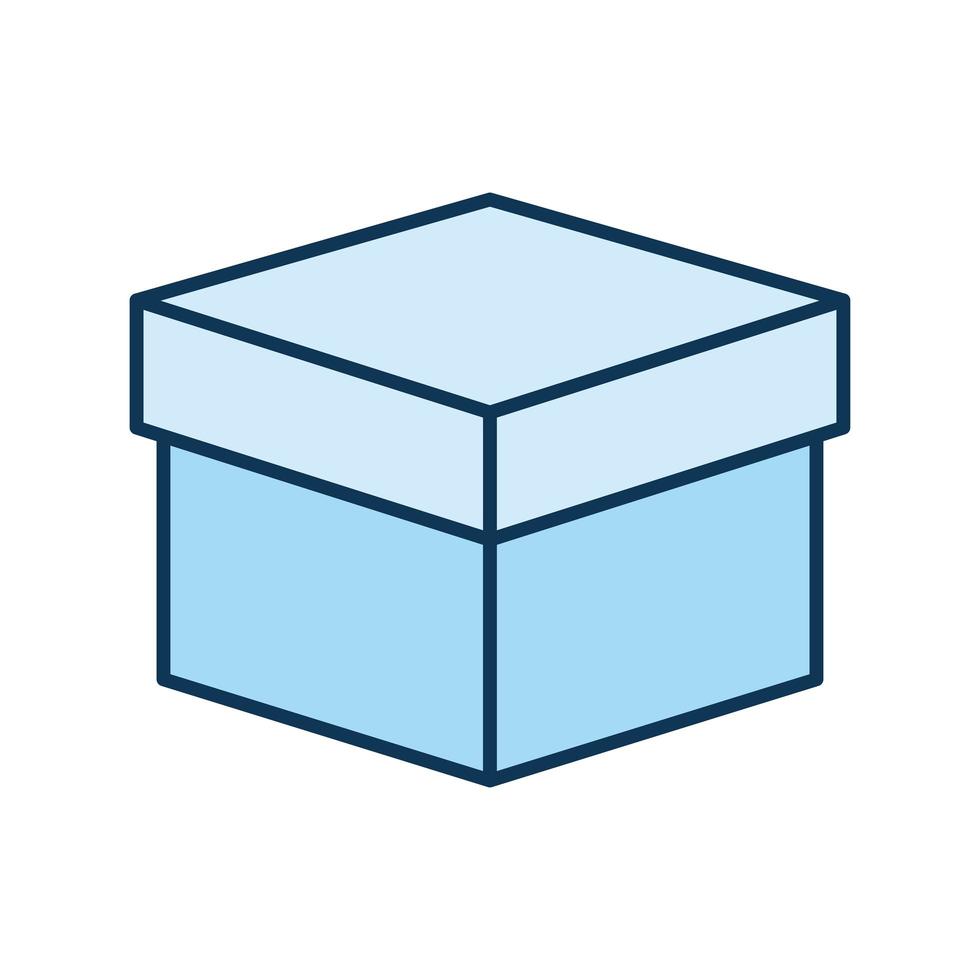 closed blue packaging box on a white background vector