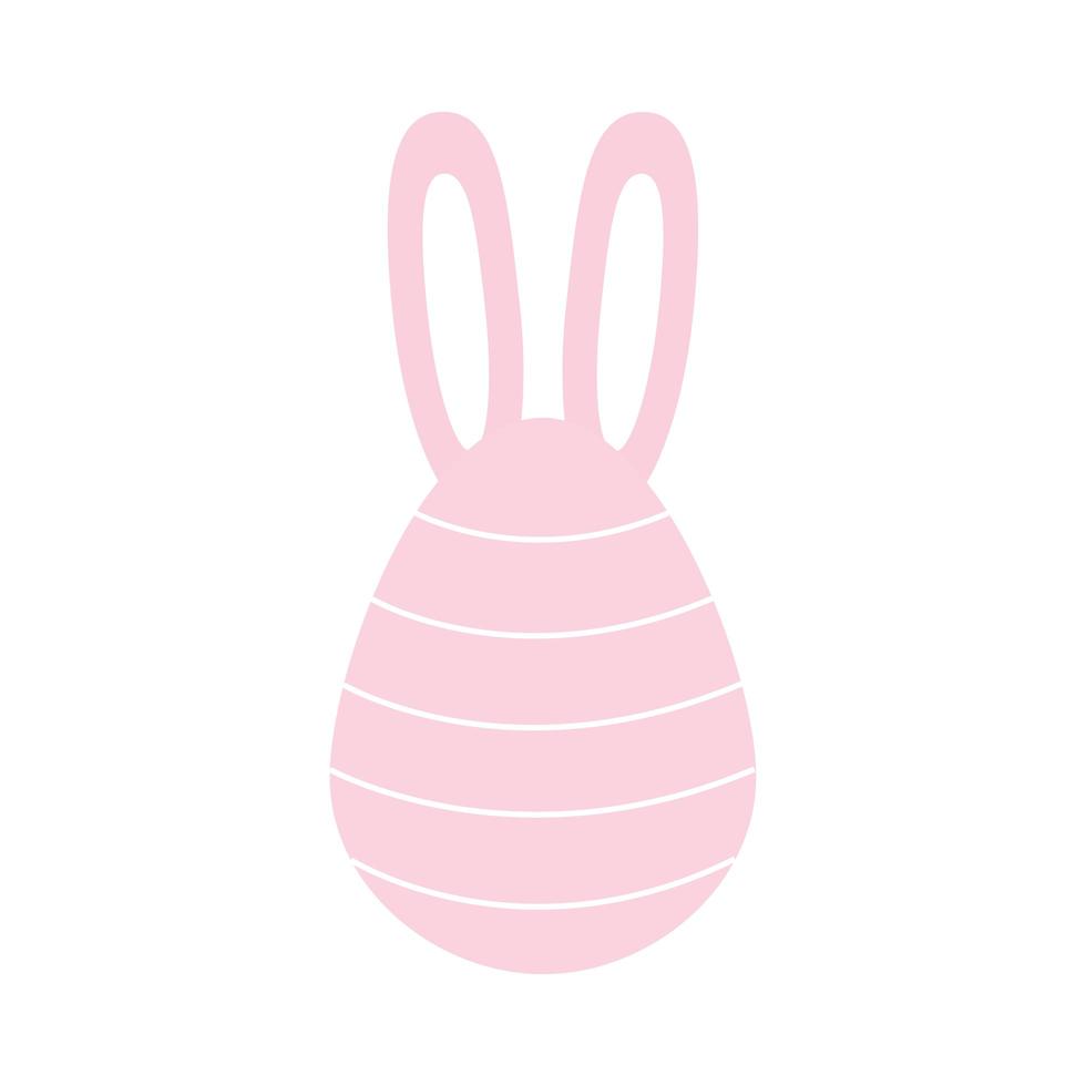 easter egg with a pink color and rabbit ears vector