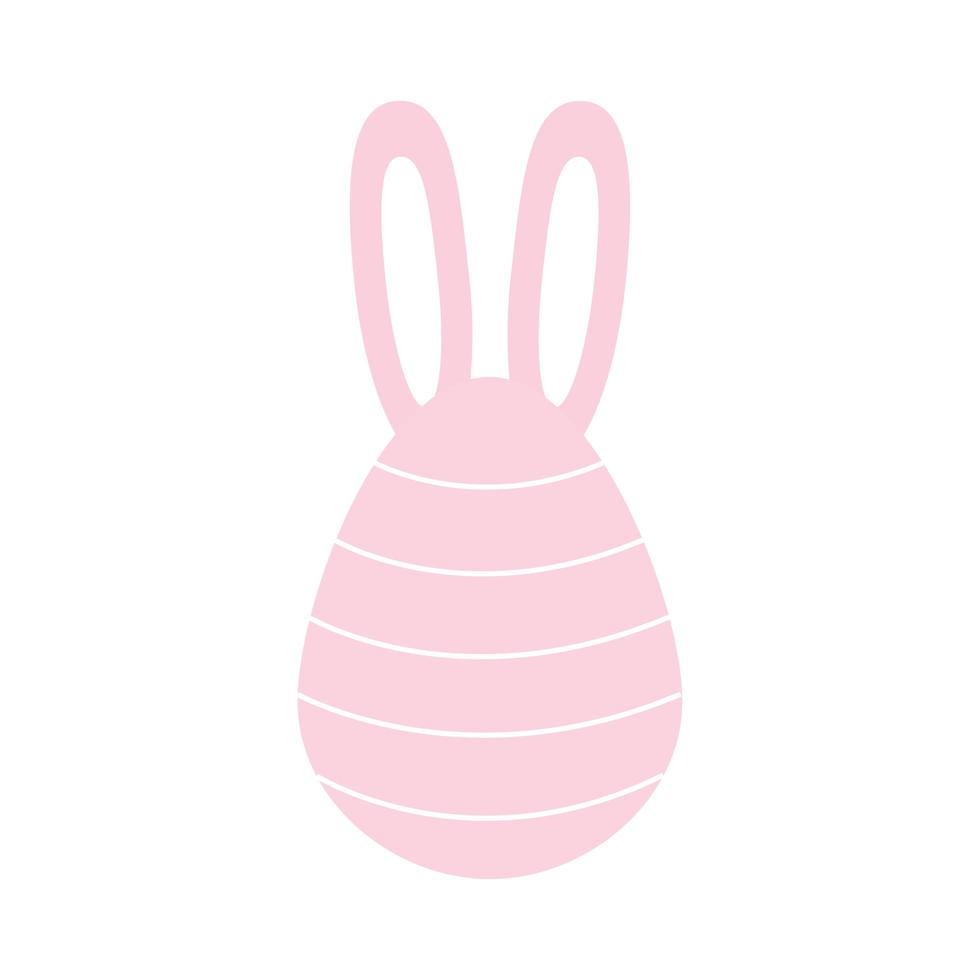 easter egg with a pink color and rabbit ears vector