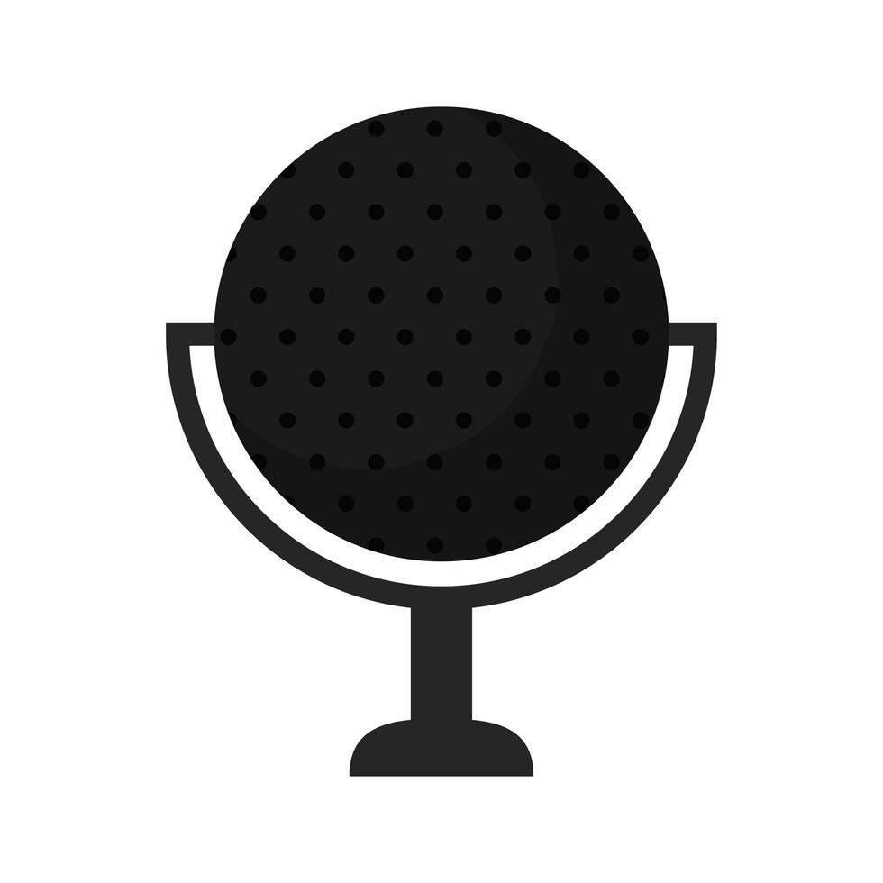 microphone with circle shape on a white background vector