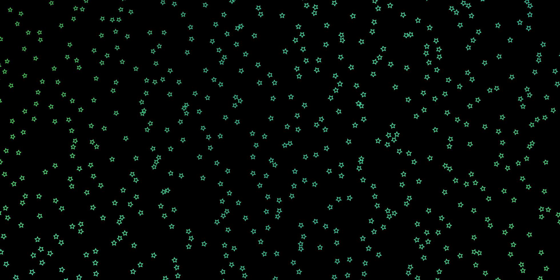 plantilla de vector verde oscuro con estrellas de neón. Ilustración colorida con estrellas de degradado abstracto. tema para teléfonos celulares.