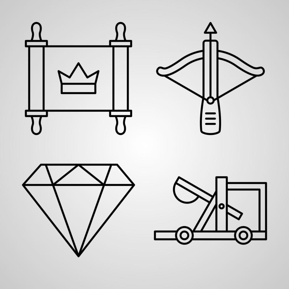 Collection of Royalty Symbols in Outline Style vector