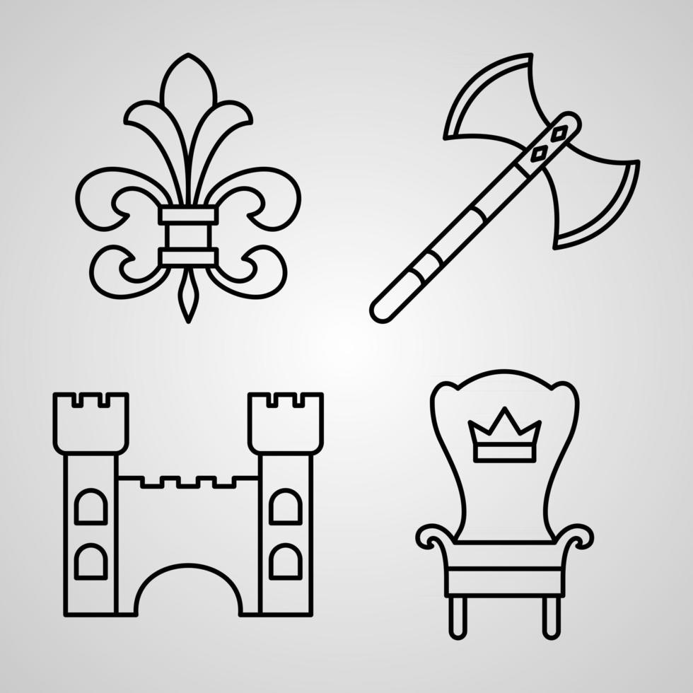 Royalty Icon Collection White Color Background vector