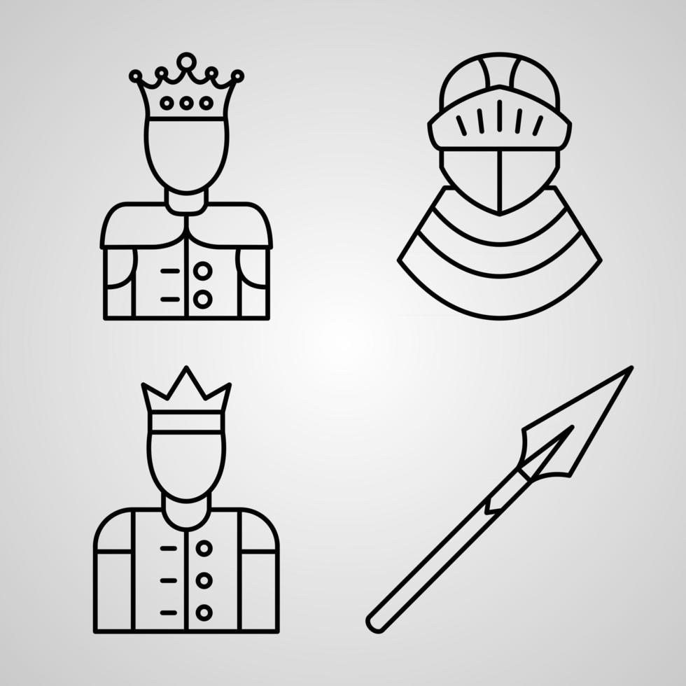 Outline Royalty Icons isolated on White Background vector