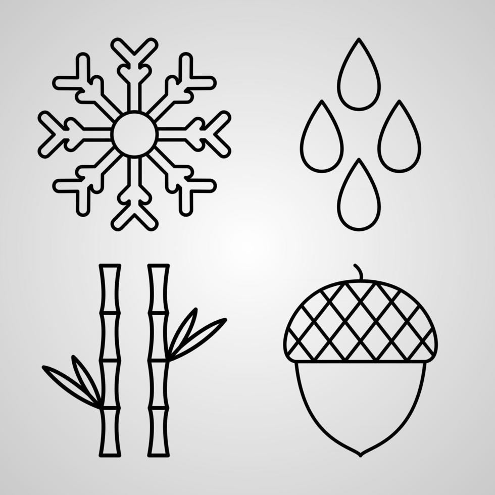 Nature Icon Collection White Color Background vector