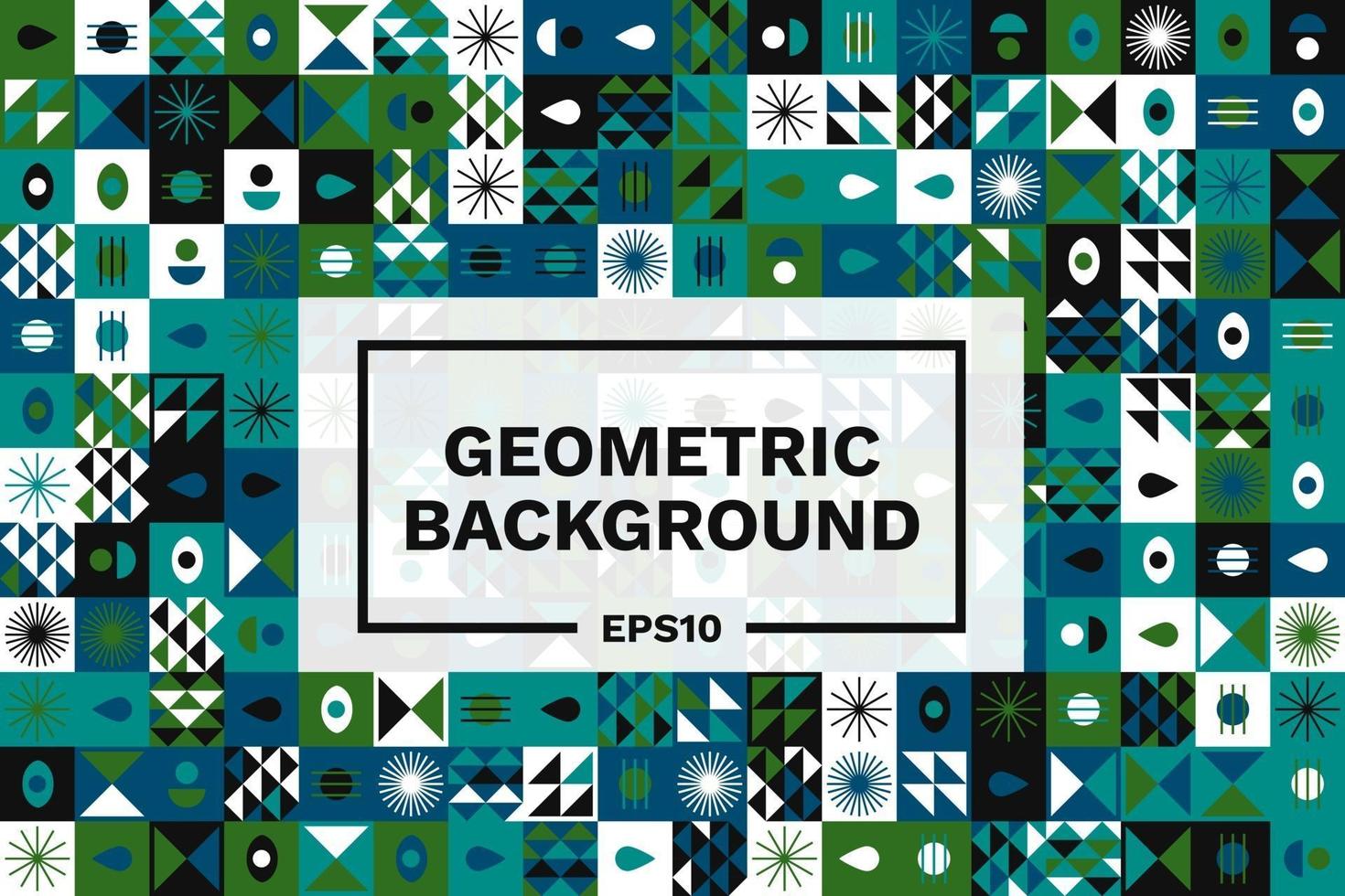 Abstract Colorful Mural Geometric Shapes Flat Design Free Vector