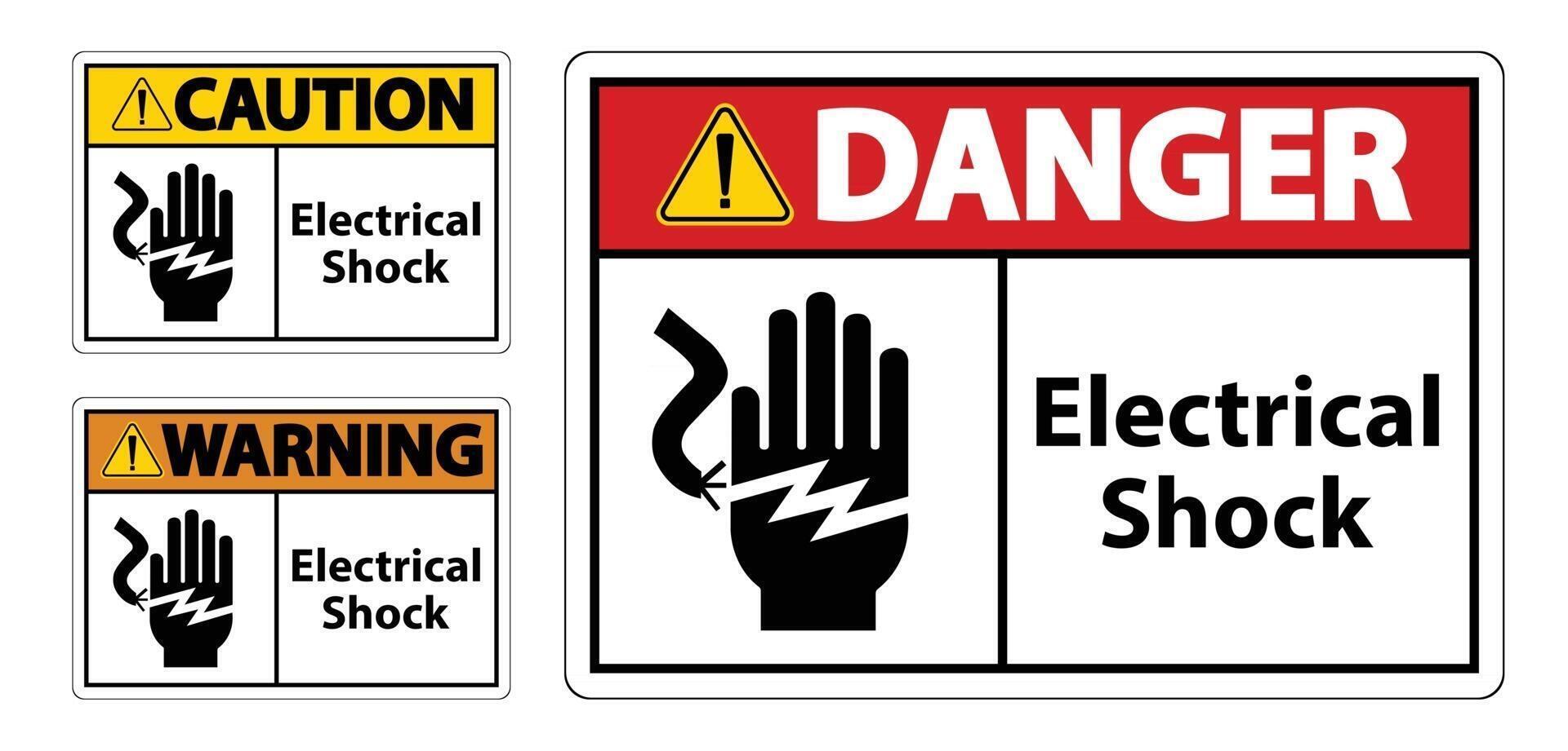 Electrical Shock Sign Set vector