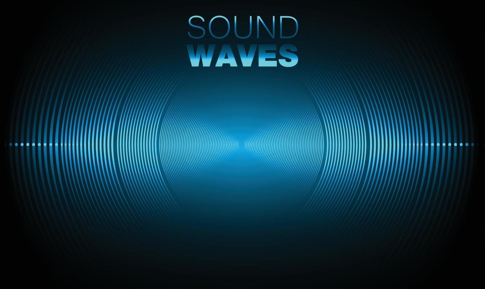 Sound waves oscillating dark light vector