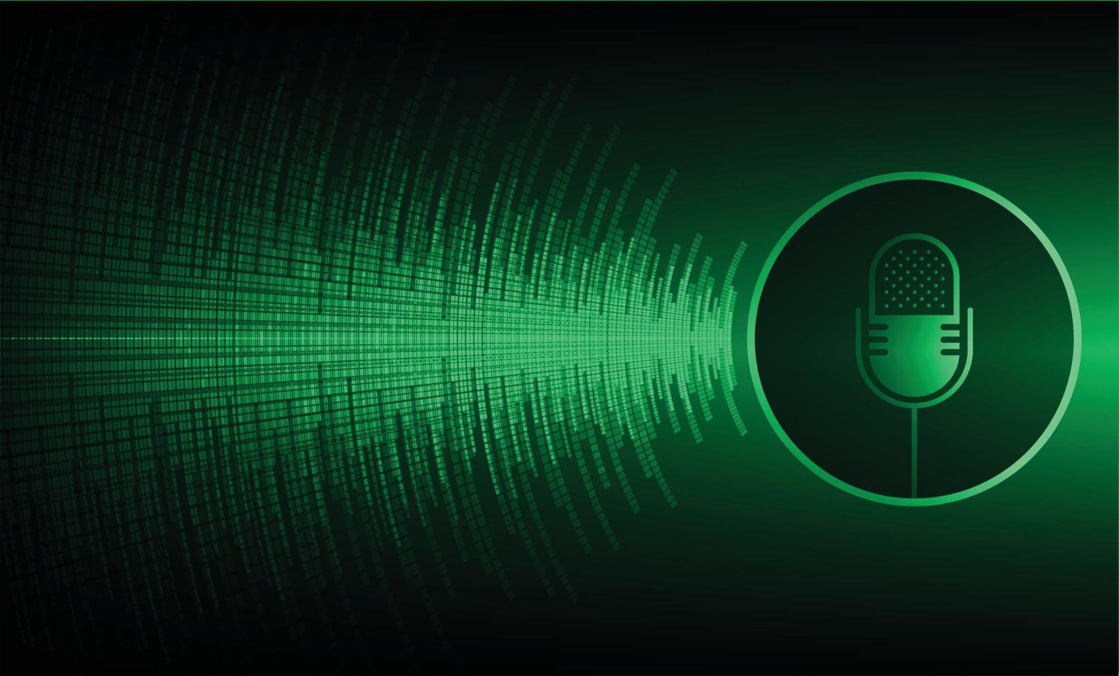 Sound waves oscillating dark light vector