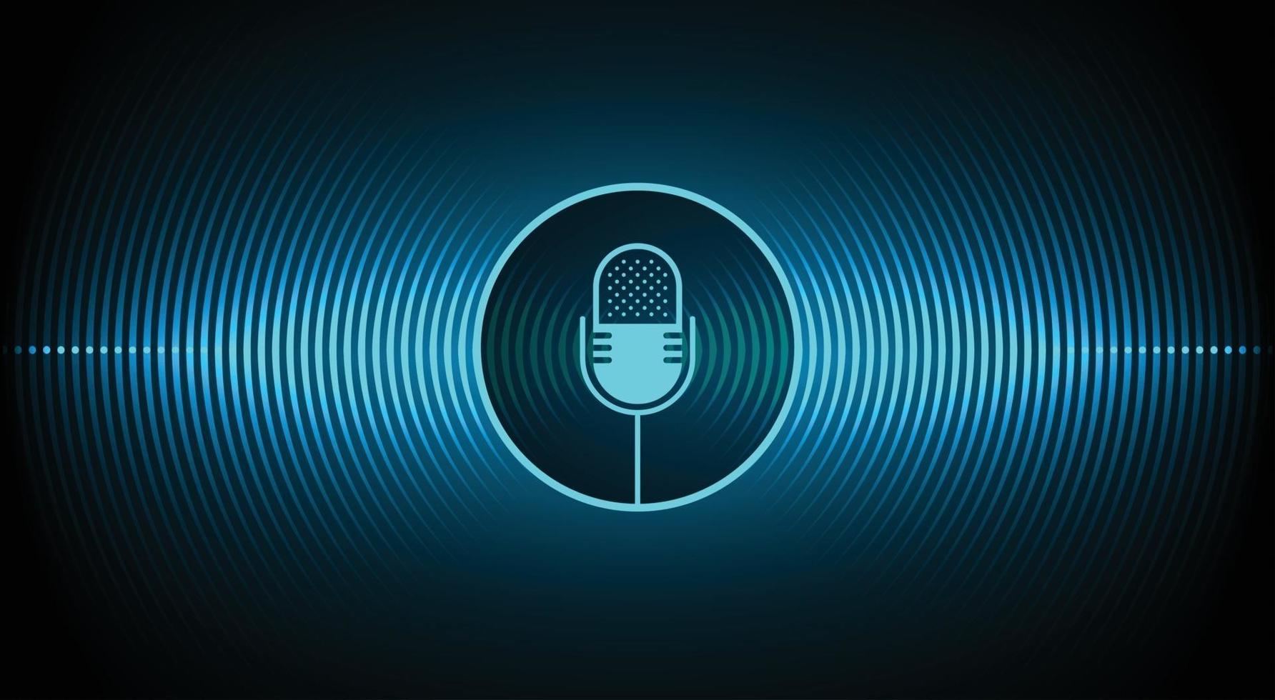 Sound waves oscillating dark light vector